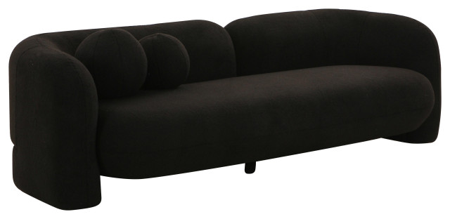 Amelie Faux Fur Sofa, Black