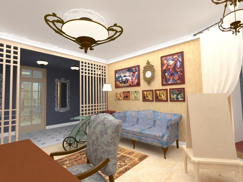 Холл на 2м этаже коттеджа