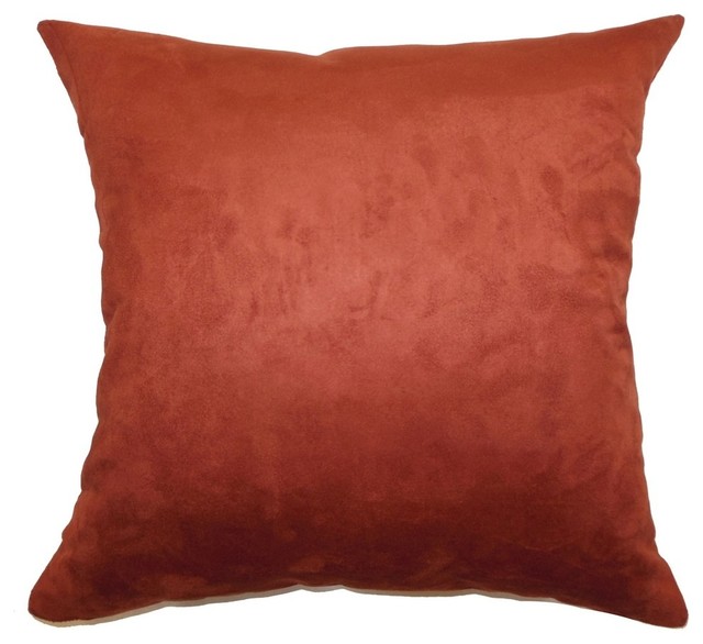 Fabrizia Plain Pillow Rust Contemporary Decorative Pillows by The