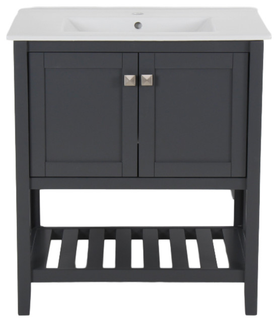 Home Elements Vanity 30x18 5 White Ceramic Top 30 Drop In Sink