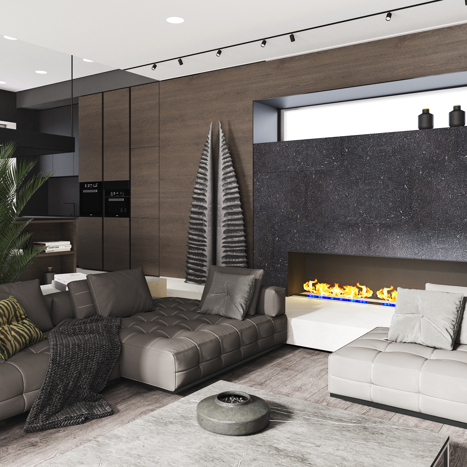 Кухня и гостиная в частном доме в ГМР г. Краснодар