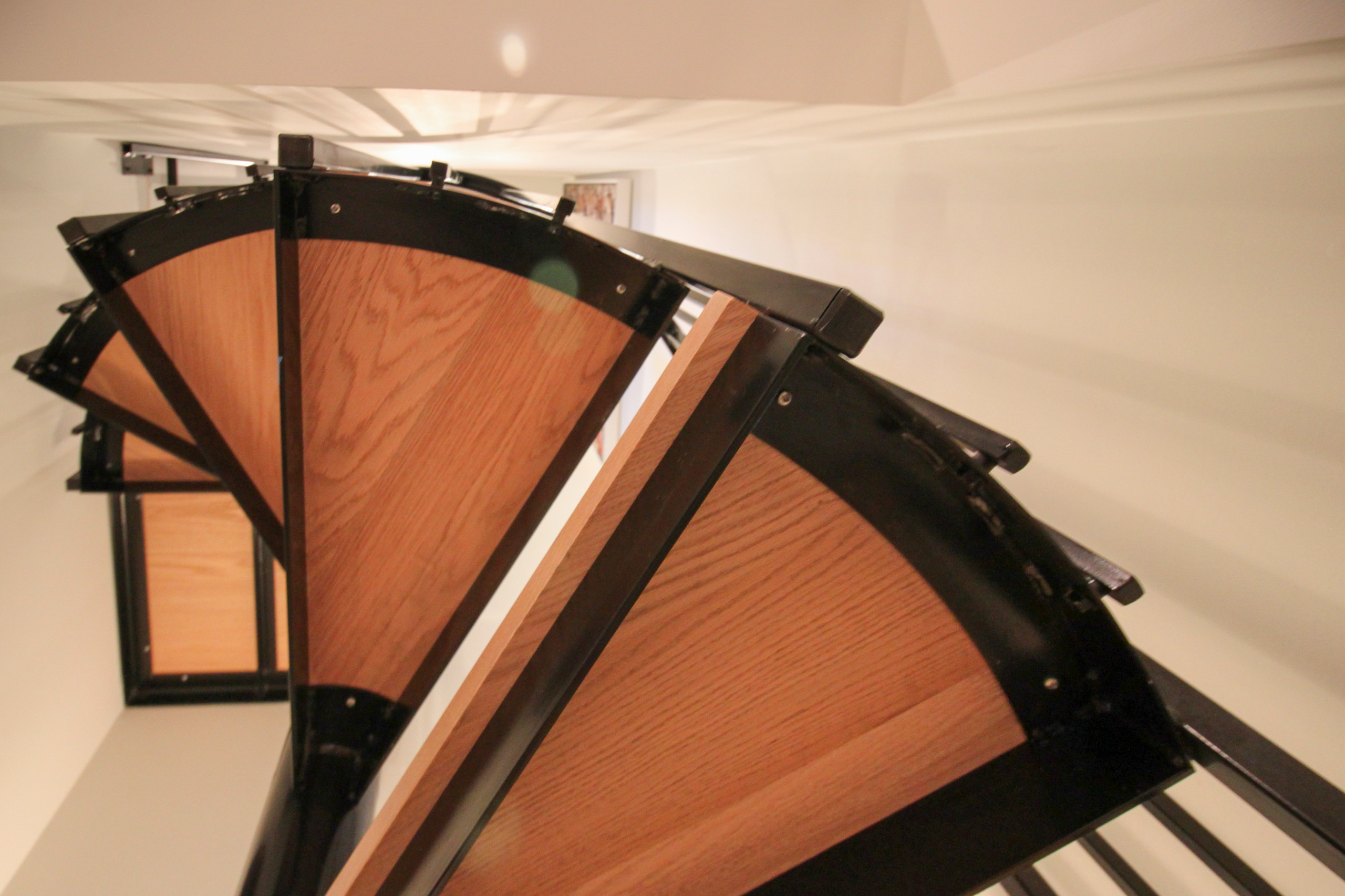 62_Natural Wood Treads & Jet-Black Metal Custom Spiral Stairway, Bethesda MD 208