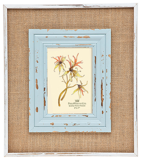 5x7 Burlap Blue Wall Frame Farmhouse Picture Frames by Philip Whitney