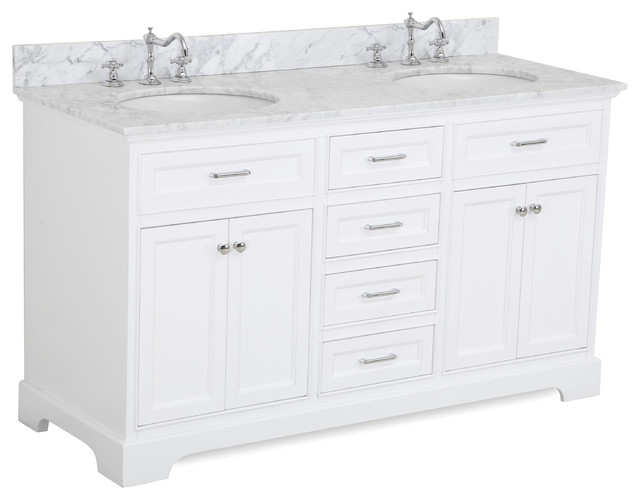 Aria 60 Bath Vanity Double Vanity Top Carrara White