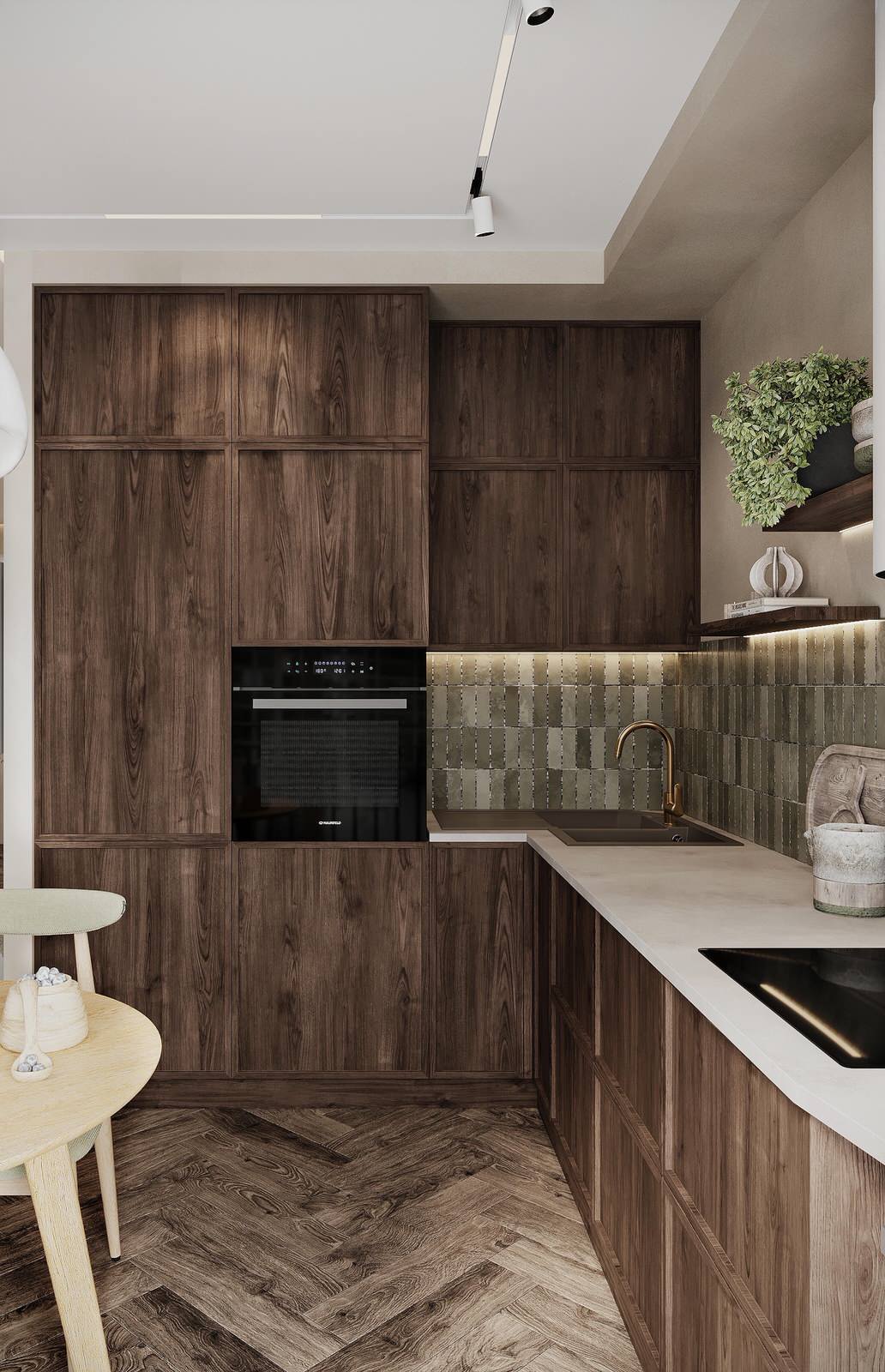 Дизайн интерьера квартиры в стиле джапанди с элементами бохо в ЖК "Квартал Che"