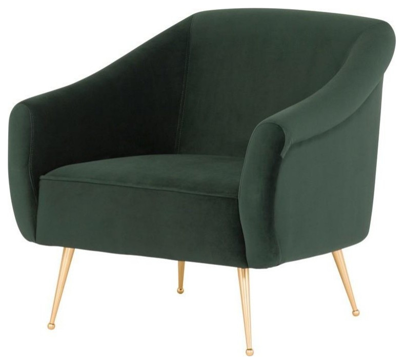 Barend Occasional Chair Emerald Green - Midcentury - Armchairs And 