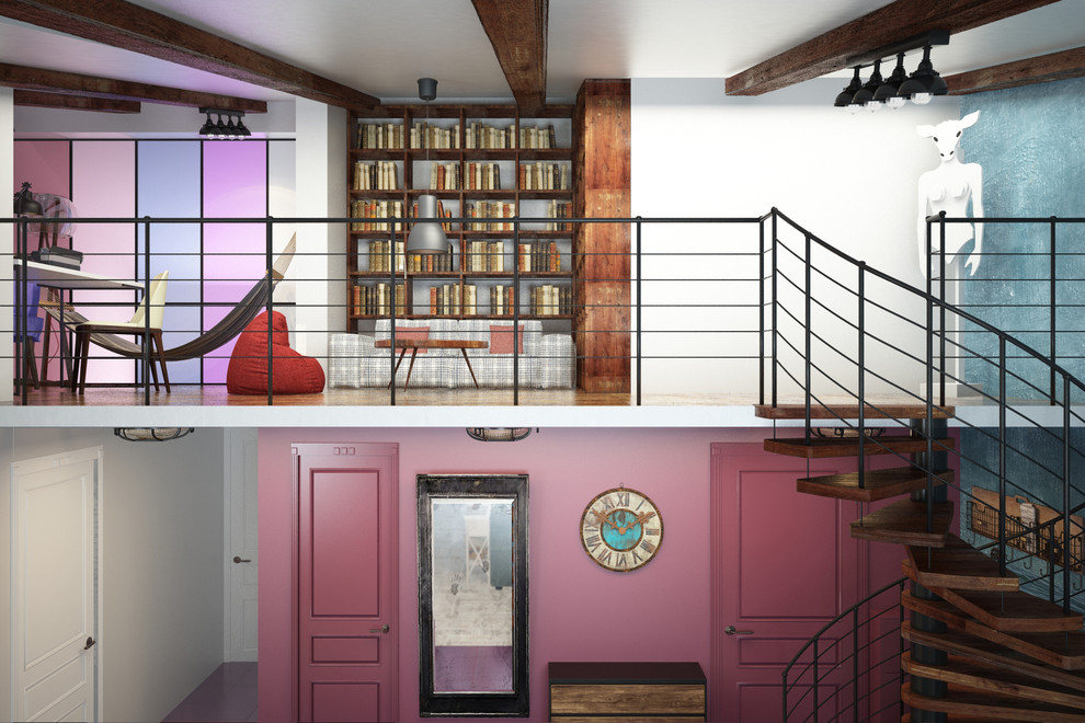 Дизайн квартиры с монсардным этажем для молодой пары