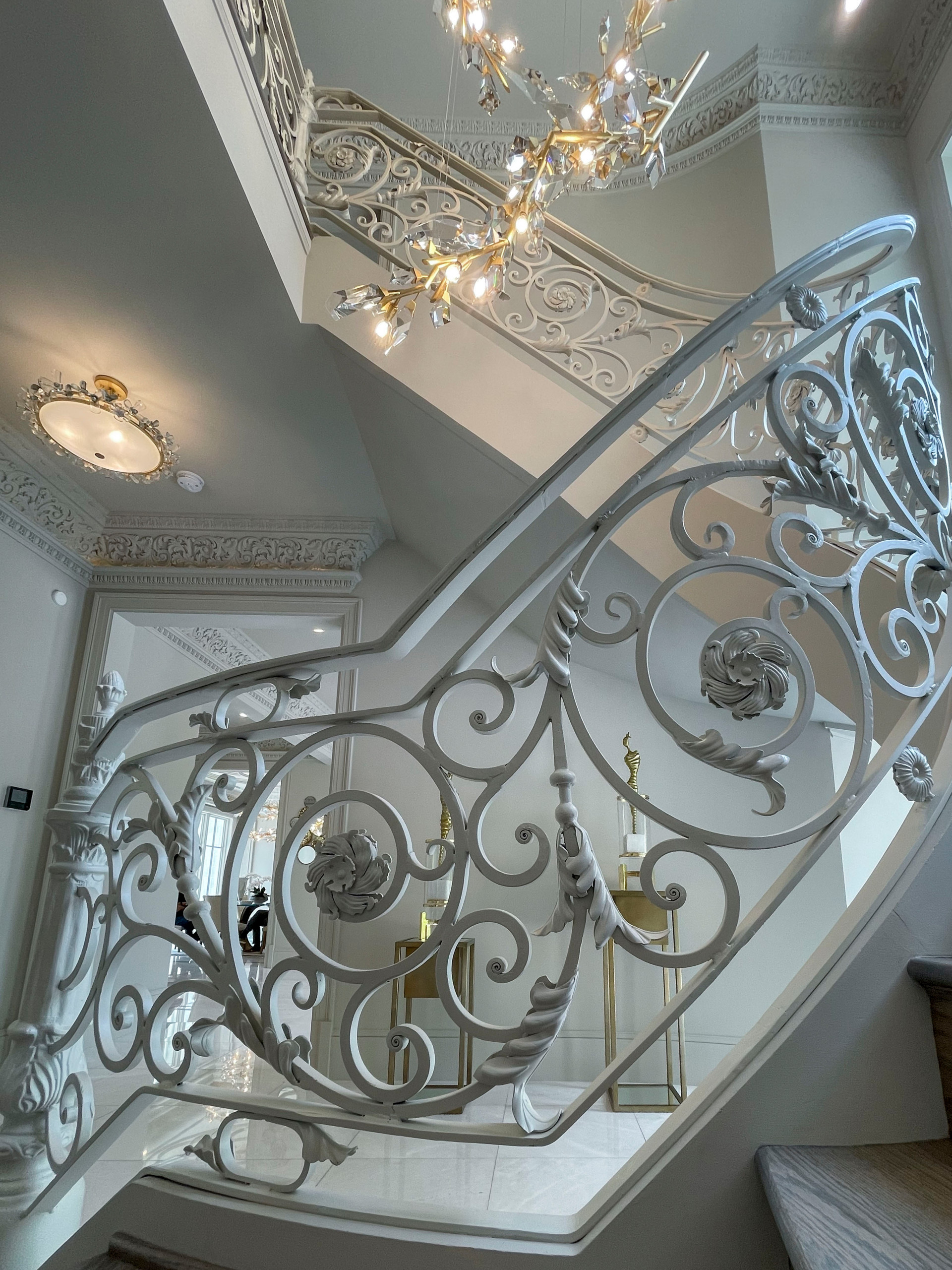 104_Curved Staircases in 18th Century French Inspired Mansion, Mclean VA 22101
