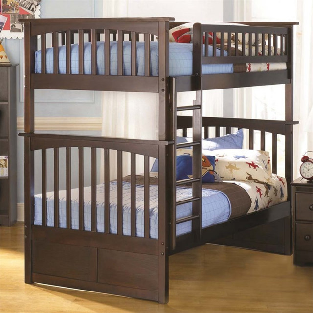 AFI Columbia Twin Over Twin Solid Wood Bunk Bed with USB Charger in ...