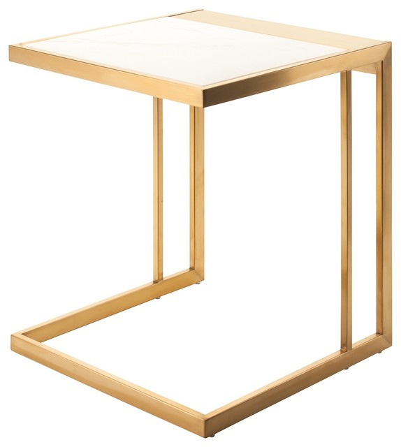 Ethan White Marble Side Table Contemporary Tables And End Ethan White Marble Side Table Gold