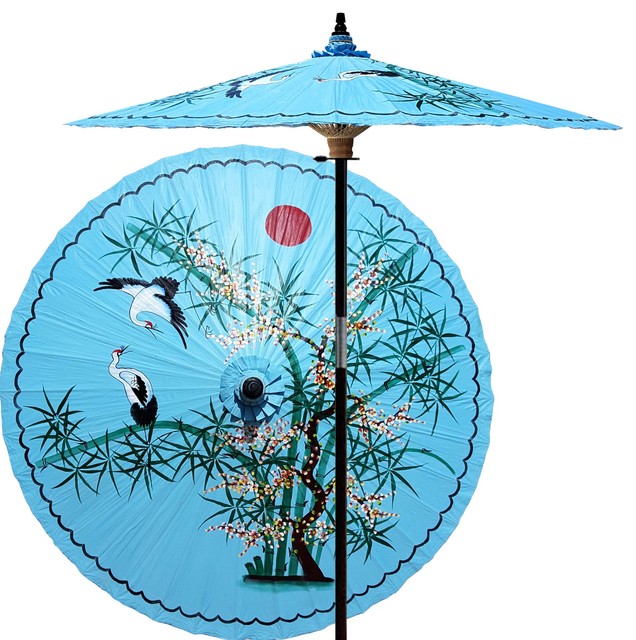Asian Splendor Outdoor Patio Umbrella Asian Outdoor Umbrellas By Oriental Decor