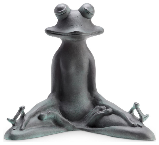 Contented Yoga Frog Garden Sculpture Eclectic Garden Statues And Yard Art by SPI Houzz