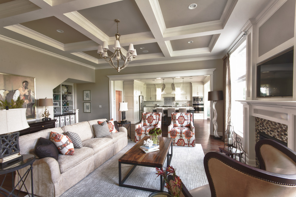 Transitional living room in Louisville.