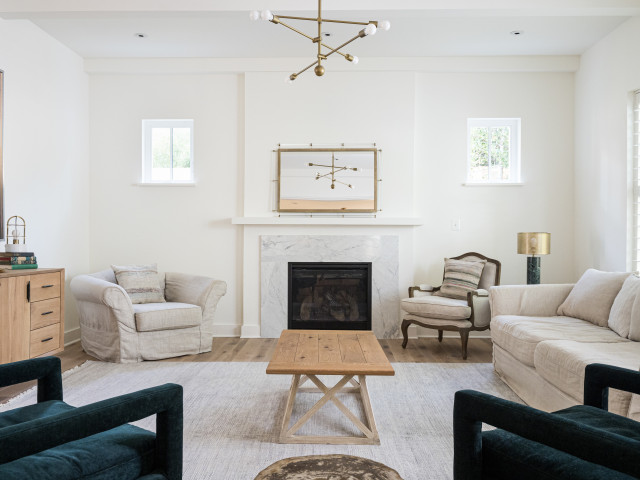 Transitional Living Room nyklassisk-vardagsrum