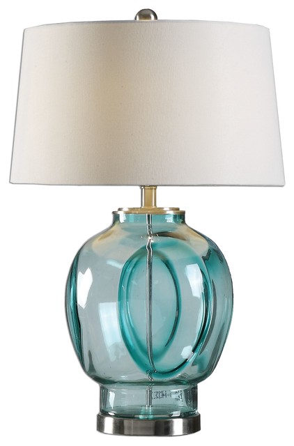 Uttermost Soresina Blue Green Glass, Meena Glass Table Lamp