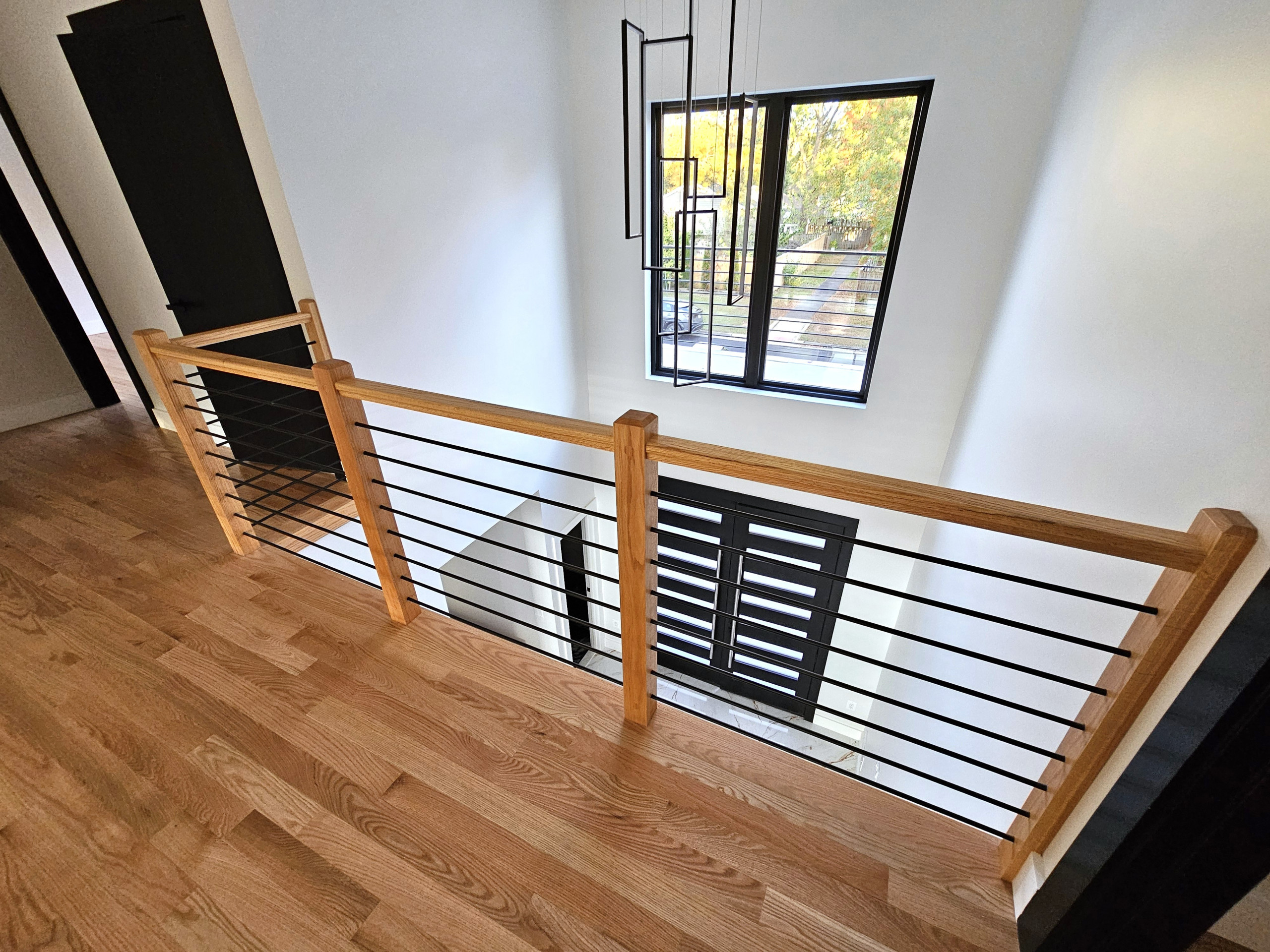 143_Modern Floating Red Oak and Metal Staircase, Sterling, VA