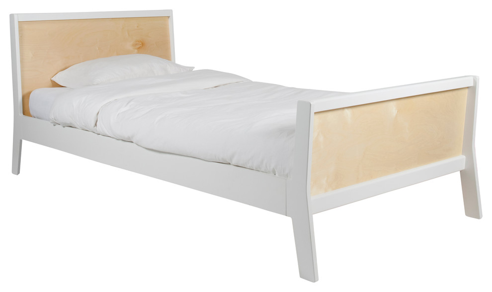 Sparrow Twin Bed, Birch and White