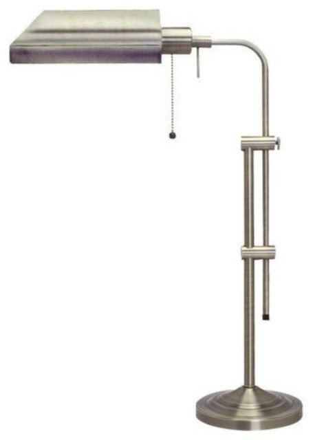 26" Height Metal Table Lamp In Brushed Steel