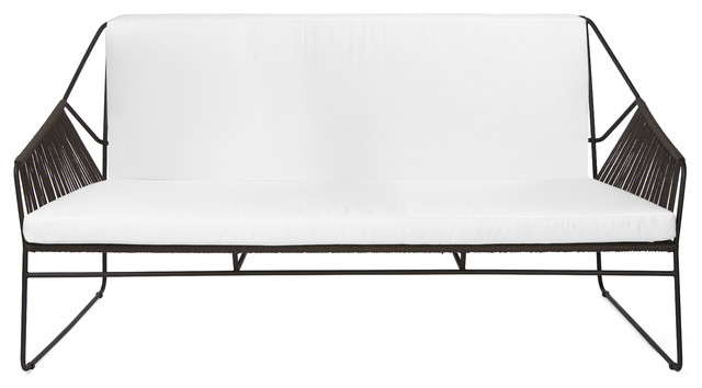 OASIQ SANDUR Sofa, Rope: Clay, Cushions: Latern Slate, Frame: Stainless Steel