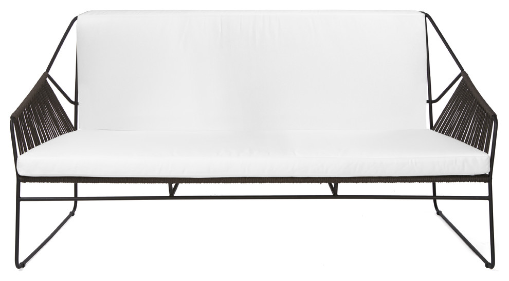 OASIQ SANDUR Sofa, Rope: Clay, Cushions: Latern Slate, Frame: Stainless Steel