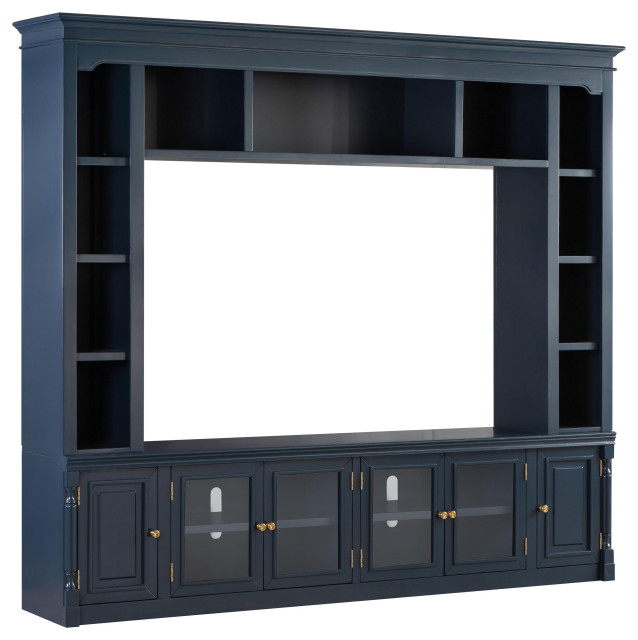 Virginia Blue Entertainment Center for TVs up to 75" Transitional Entertainment Centers And