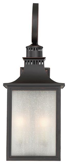 4 Light Modern Farmhouse Outdoor Wall Mount Lantern English Bronze