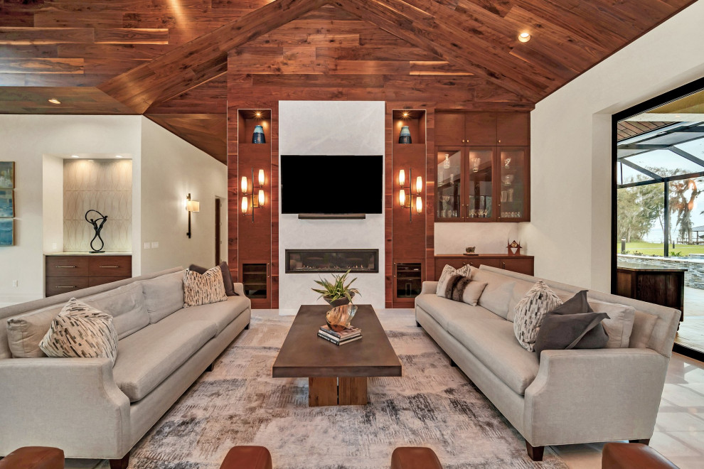 Inspiration for a contemporary living room in Orlando.