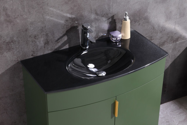 36" Vogue Green Bathroom Vanity - Pvc - Contemporary - Bathroom ...