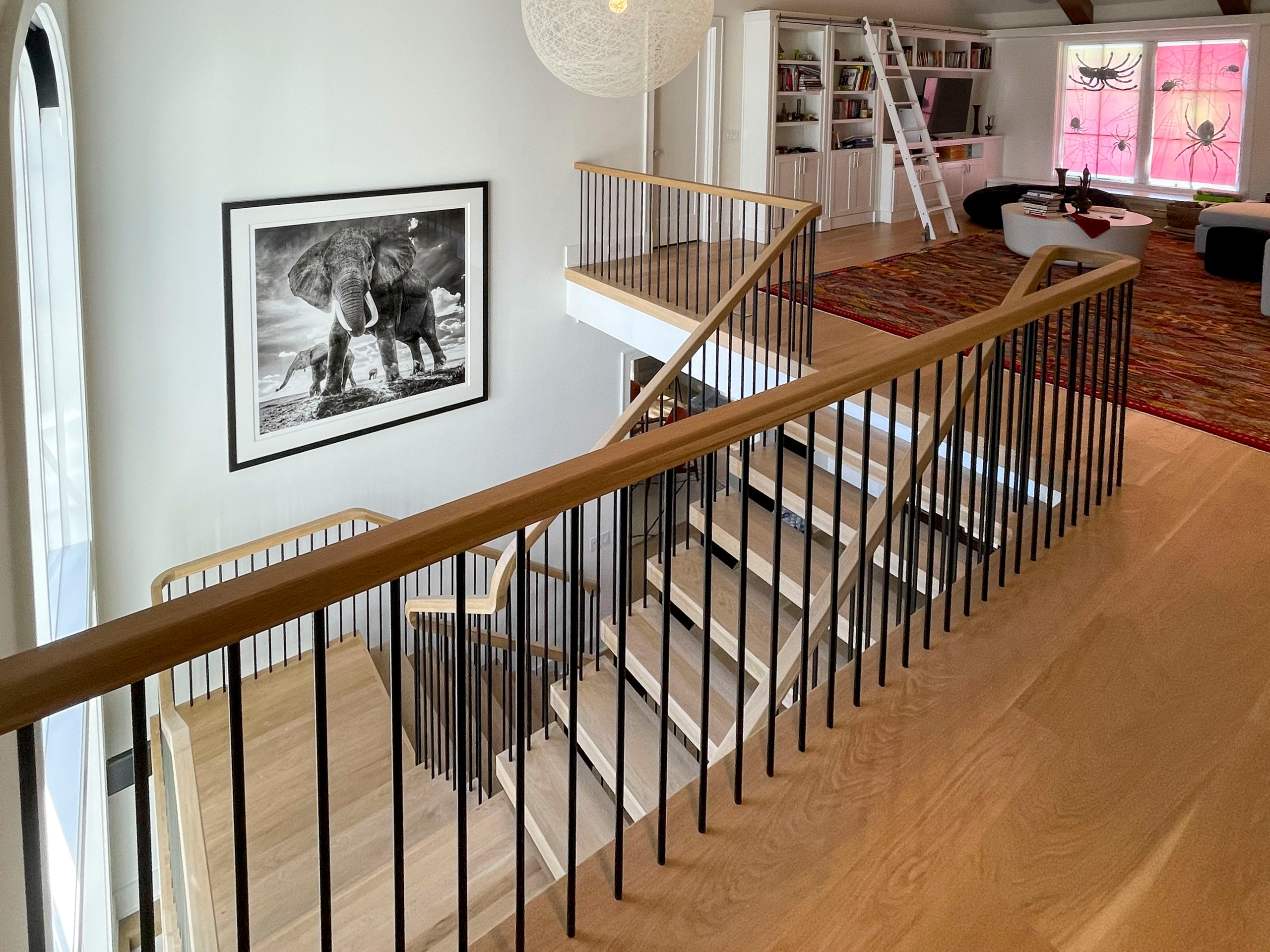 96_Dramatic cantilevered no-riser staircase, Bethesda, MD 20814