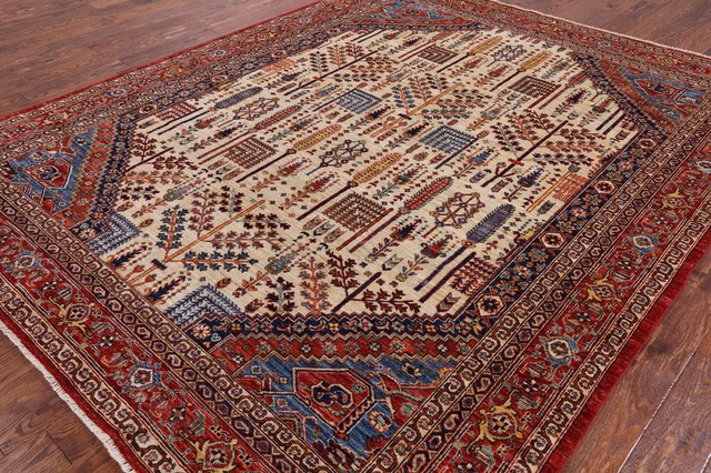 Persian Ziegler Hand Knotted Wool Area Rug 8' X 10', 7' 11