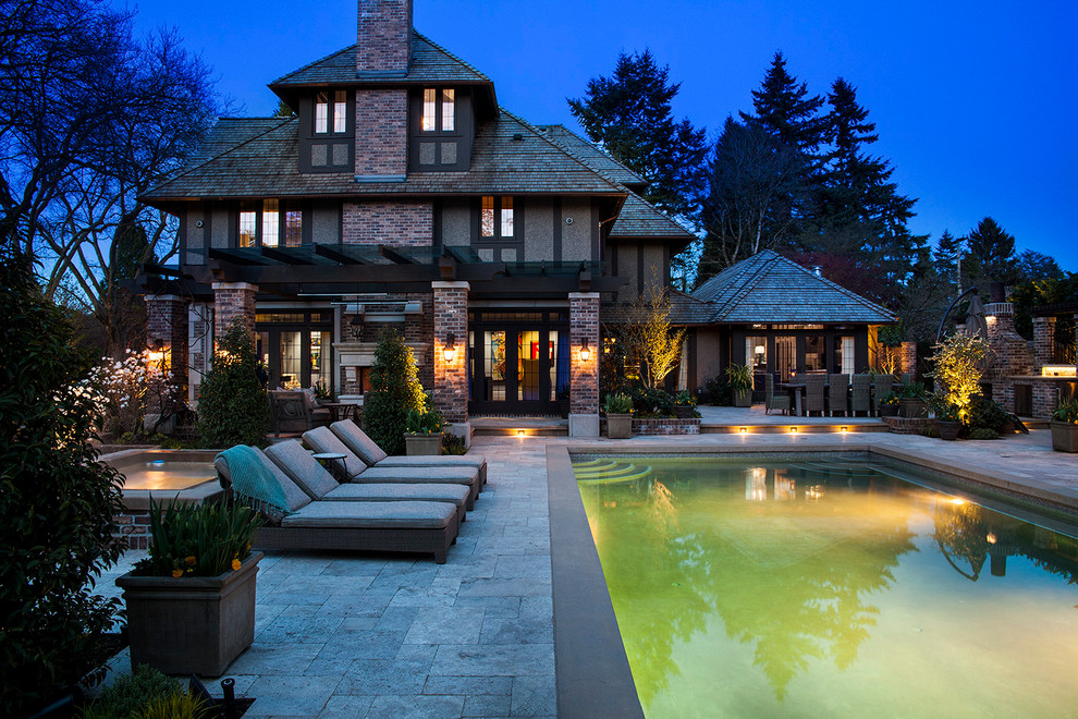 Inspiration for a traditional rectangular pool in Vancouver.