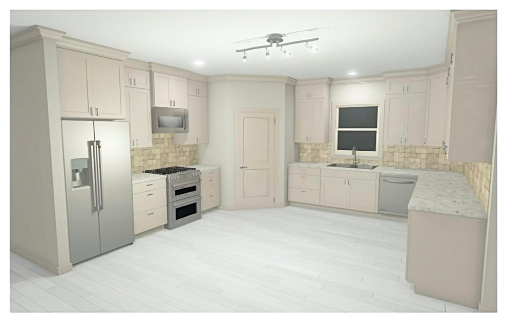 Kitchen Remodel 3D Rendering Design