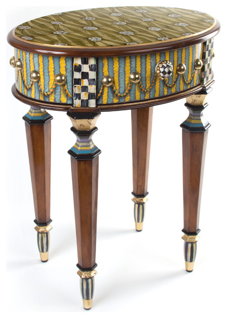 Boutonniere Oval Accent Table Mackenzie Childs Home Design Jpg