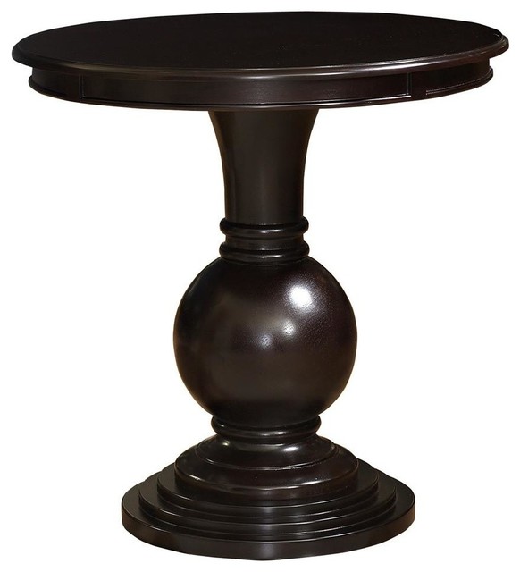 Espresso Round Accent Table