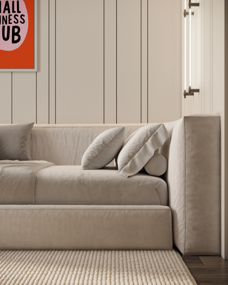 Монохромная квартира с террасой.