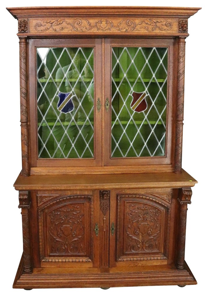 stained glass bookcase