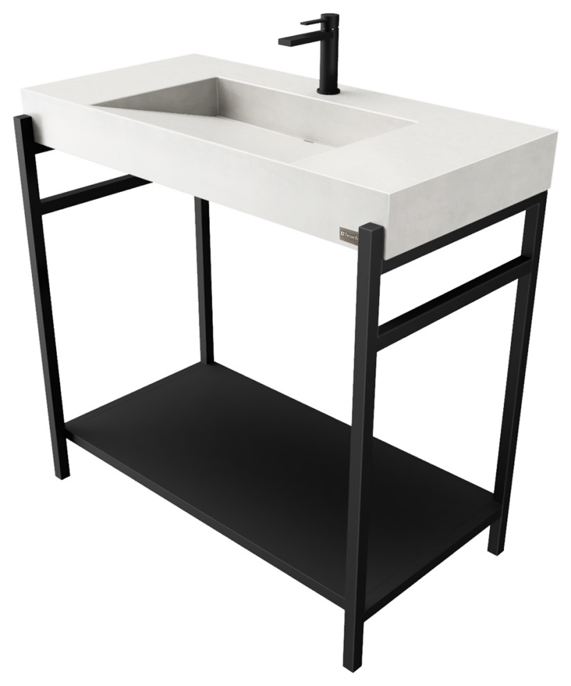 Nolita 36" Concrete Vanity Industrial Bathroom Vanities And Sink