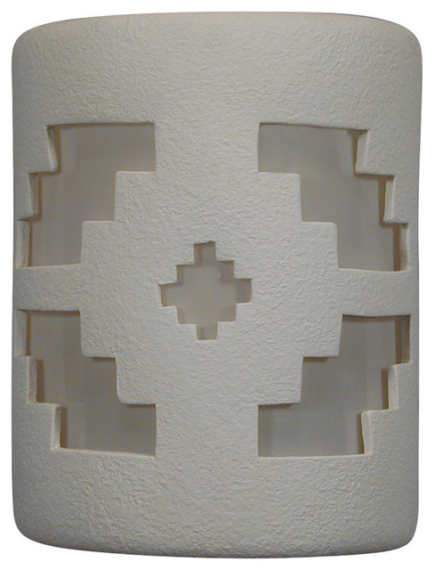 9 5 Round Open Top Ceramic Wall Sconce Ventana Center Cut Design White