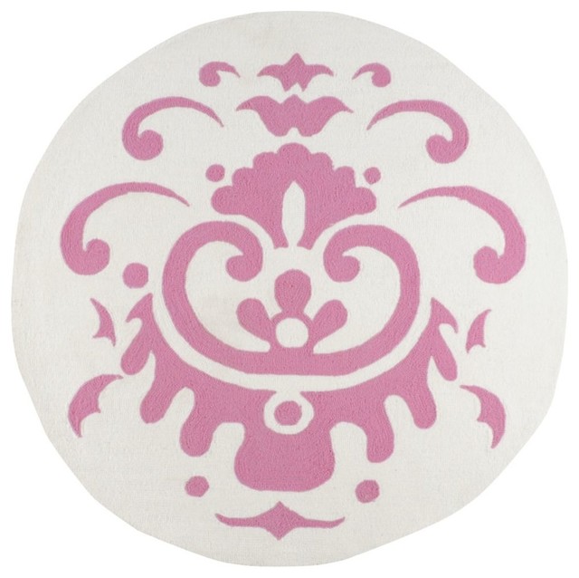 Surya Playground Area Rug Contemporary Kids Rugs By Favedecor Surya Kids Playground White Pink 4 X4 Round Area Rug Contemporary