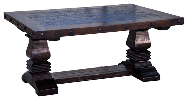 Old World Rustic Gran Hacienda Pedestal Tail Coffee Table Old World Rustic Gran Hacienda Pedestal Tail Coffee Table