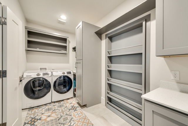 Transitional White transitional-utility-room