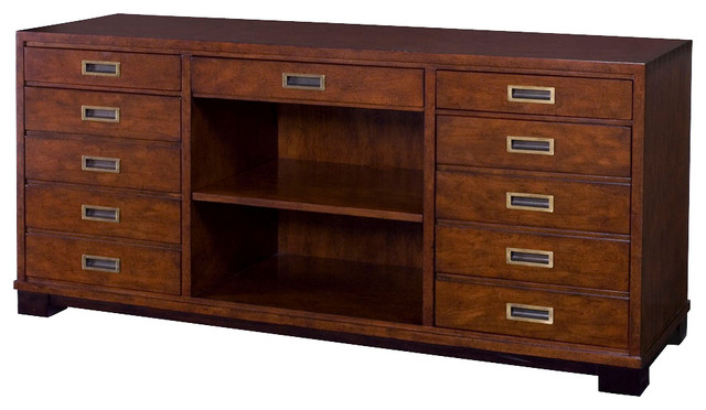 Hammary Modern Lodge Entertainment Console in Rustic Cherry