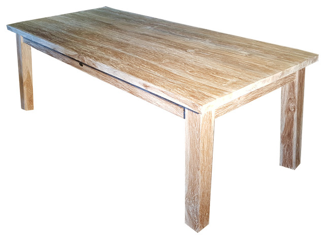 White Wash Rustic Teak Wood Dining Table 71 X 40