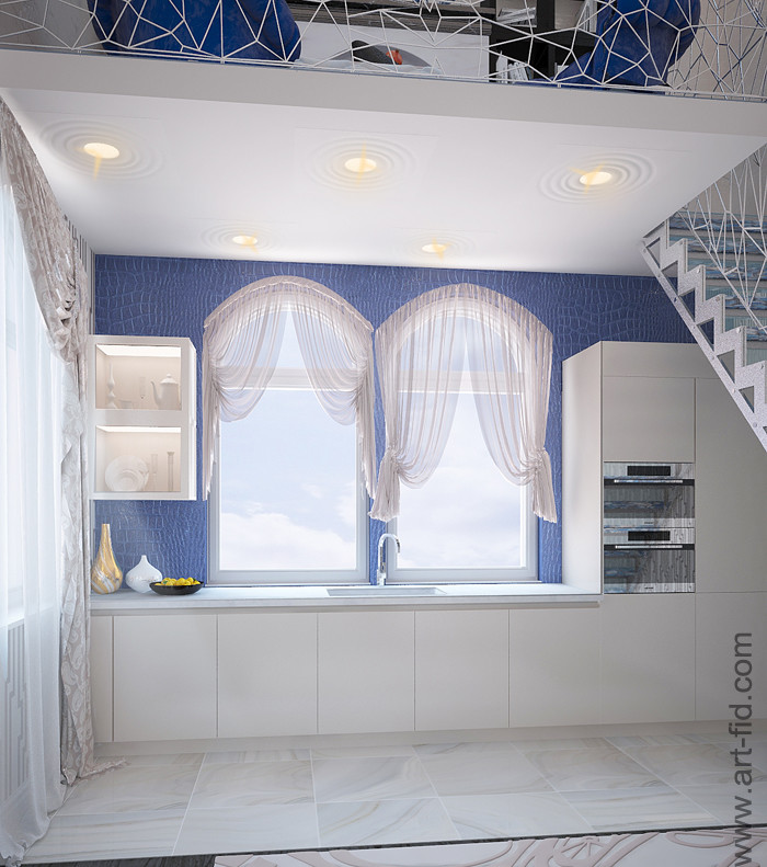 Кухня-гостиная в ЭК Русский дом