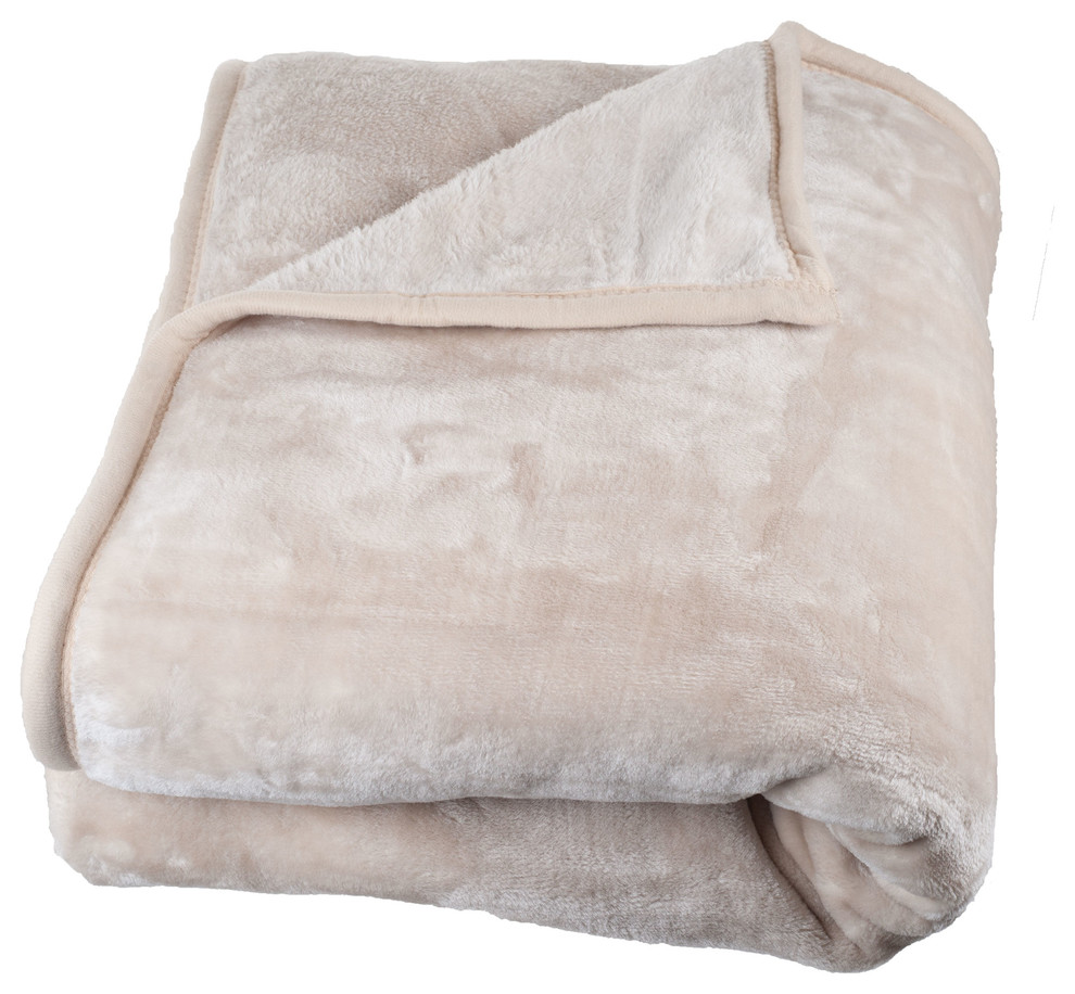 Heavy Plush Mink Blanket, Beige