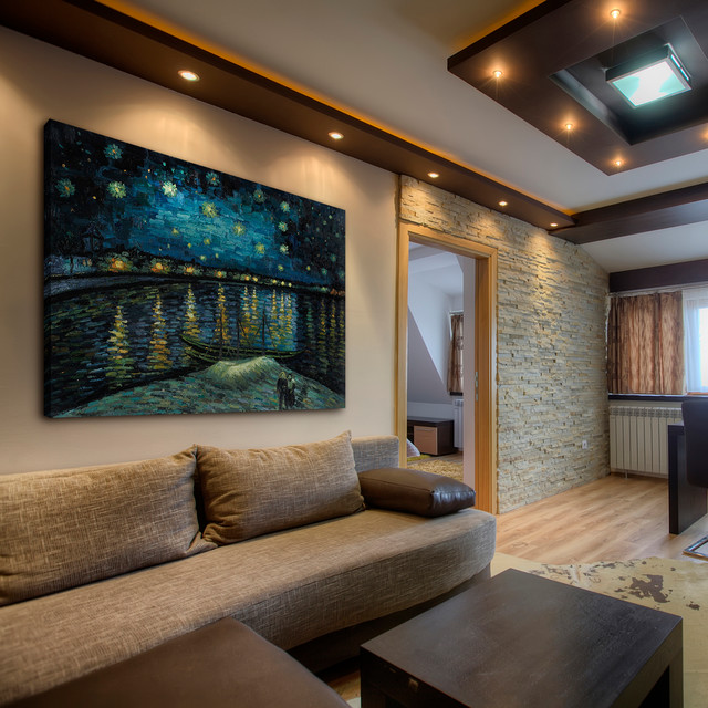 Modern Family Room Wichita Oil Paintings for Living Rooms modern-family-room