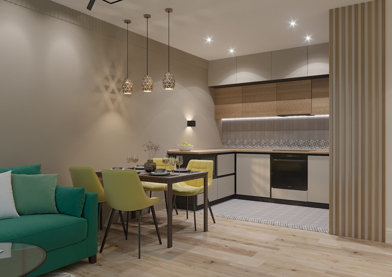 Яркая квартира для дождливого города