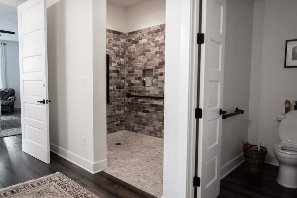 Wheelchair accessible shower and water closet
