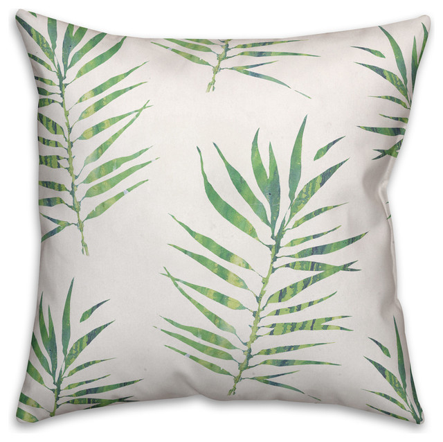 Palm Leaf Throw Pillow Cover, 18"x18"