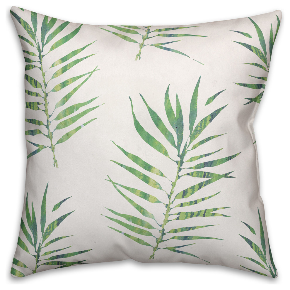 Palm Leaf Throw Pillow Cover, 18"x18"
